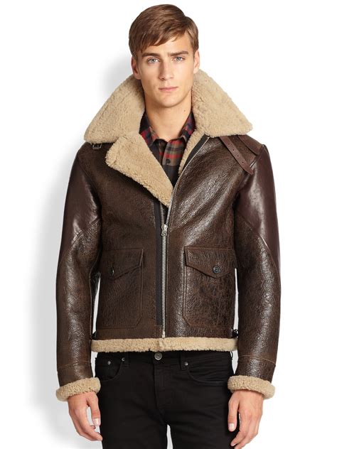 burberry shearling aviator jacket mens